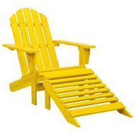 Detailed information about the product Garden Adirondack Chair with Ottoman Solid Fir Wood Yellow