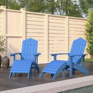 Detailed information about the product Garden Adirondack Chairs 2 pcs with Footstools HDPE Aqua Blue