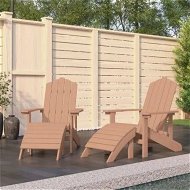 Detailed information about the product Garden Adirondack Chairs 2 pcs with Footstools HDPE Brown