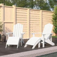 Detailed information about the product Garden Adirondack Chairs 2 pcs with Footstools HDPE White