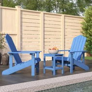 Detailed information about the product Garden Adirondack Chairs with Table HDPE Aqua Blue