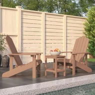 Detailed information about the product Garden Adirondack Chairs with Table HDPE Brown