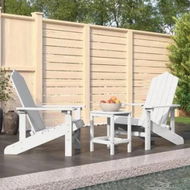 Detailed information about the product Garden Adirondack Chairs with Table HDPE White