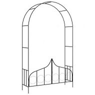 Detailed information about the product Garden Arch with Gate Black 138x40x238 cm Iron
