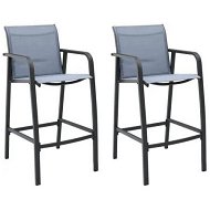 Detailed information about the product Garden Bar Chairs 2 pcs Grey Textilene