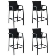 Detailed information about the product Garden Bar Chairs 4 Pcs Black Textilene