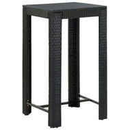 Detailed information about the product Garden Bar Table Black 60.5x60.5x110.5 Cm Poly Rattan