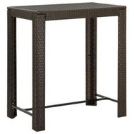 Detailed information about the product Garden Bar Table Brown 100x60.5x110.5 Cm Poly Rattan.