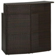 Detailed information about the product Garden Bar Table Brown 120x55x110 Cm Poly Rattan