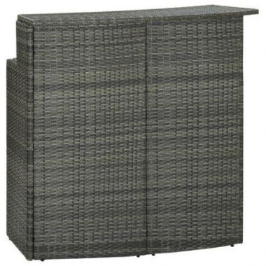 Garden Bar Table Grey 120x55x110 Cm Poly Rattan