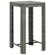 Detailed information about the product Garden Bar Table Gray 60.5x60.5x110.5 Cm Poly Rattan