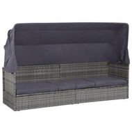 Detailed information about the product Garden Bed With Canopy Grey 205x62 Cm Poly Rattan