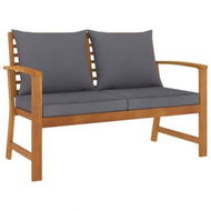 Detailed information about the product Garden Bench 120 Cm With Dark Grey Cushion Solid Acacia Wood