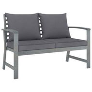 Detailed information about the product Garden Bench 120 Cm With Dark Grey Cushion Solid Acacia Wood