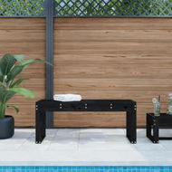 Detailed information about the product Garden Bench Black 110x38x45 cm Solid Wood Pine