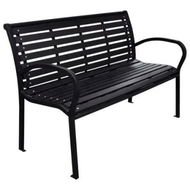 Detailed information about the product Garden Bench Black 116 cm Steel and WPC