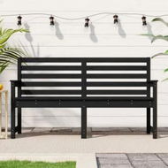 Detailed information about the product Garden Bench Black 159.5x48x91.5 cm Solid Wood Pine