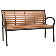 Detailed information about the product Garden Bench Black And Brown 116 Cm Steel And WPC