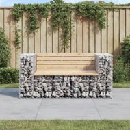 Detailed information about the product Garden Bench Gabion Design 143x71x65.5 cm Solid Wood Pine