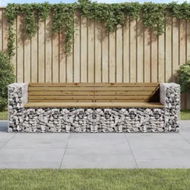 Detailed information about the product Garden Bench Gabion Design 244x71x65.5 cm Impregnated Wood Pine
