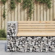 Detailed information about the product Garden Bench Gabion Design 92x71x65.5 cm Solid Wood Pine