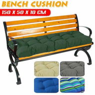 Detailed information about the product Garden Bench Patio SEAT PADS Chair Cushion Swing 3 Seater OUTDOOR 150x50x10CMBlack Grey