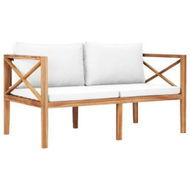 Detailed information about the product Garden Bench With Cream Cushions Solid Teak Wood