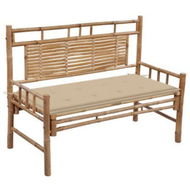 Detailed information about the product Garden Bench With Cushion 120 Cm Bamboo