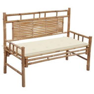 Detailed information about the product Garden Bench With Cushion 120 Cm Bamboo