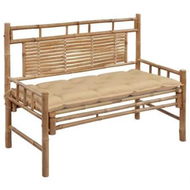 Detailed information about the product Garden Bench with Cushion 120 cm Bamboo