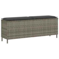 Detailed information about the product Garden Bench with Cushion Grey 110x30x40.5 cm Poly Rattan