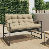 Detailed information about the product Garden Bench with Cushion Taupe 113 cm Steel