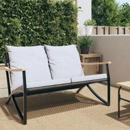 Detailed information about the product Garden Bench with Cushions 120 cm Black Steel