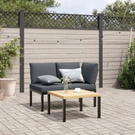 Detailed information about the product Garden Bench with Cushions Black Aluminium