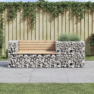 Detailed information about the product Garden Bench with Gabion Basket Solid Wood Pine