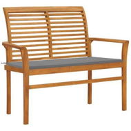 Detailed information about the product Garden Bench With Grey Cushion 112 Cm Solid Teak Wood