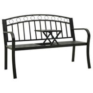 Detailed information about the product Garden Bench With Table Black 120 Cm Steel