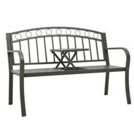 Detailed information about the product Garden Bench with Table Grey 120 cm Steel