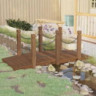 Detailed information about the product Garden Bridge with Chain Railings 150x67x56cm Solid Wood Spruce