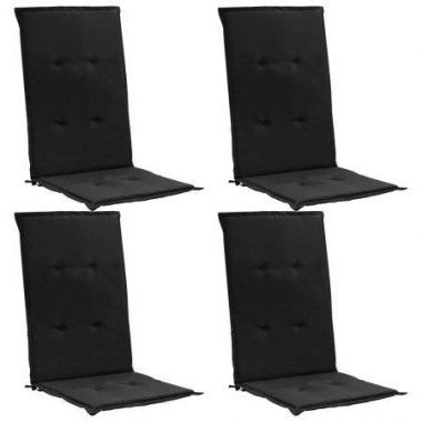 Garden Chair Cushions 4 Pcs Black 120x50x3 Cm