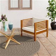 Detailed information about the product Garden Chair With Cream White Cushions Solid Acacia Wood