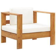 Detailed information about the product Garden Chair With Cushion Cream Solid Acacia Wood