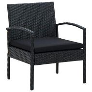 Detailed information about the product Garden Chair With Cushion Poly Rattan Black