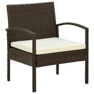 Detailed information about the product Garden Chair with Cushion Poly Rattan Brown