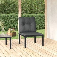 Detailed information about the product Garden Chair With Cushions Black And Grey Poly Rattan