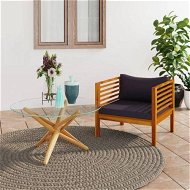 Detailed information about the product Garden Chair With Dark Grey Cushions Solid Acacia Wood