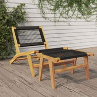 Detailed information about the product Garden Chair With Footrest Solid Wood Teak And Polyester