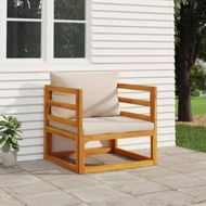 Detailed information about the product Garden Chair with Light Grey Cushions Solid Wood Acacia