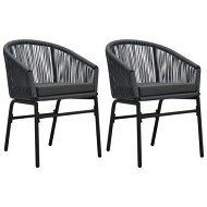 Detailed information about the product Garden Chairs 2 Pcs Anthracite PVC Rattan