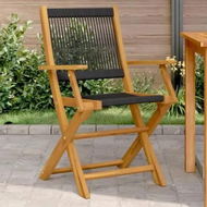 Detailed information about the product Garden Chairs 2 pcs Black Solid Wood Acacia and Polypropylene